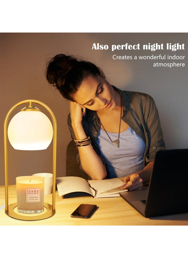 Candle Warmer Lamp, Electric Candle Lampwarmer, Adjustable Height With Timer & Dimmer, For Small And Large Jar Candles, For Table Top Decor