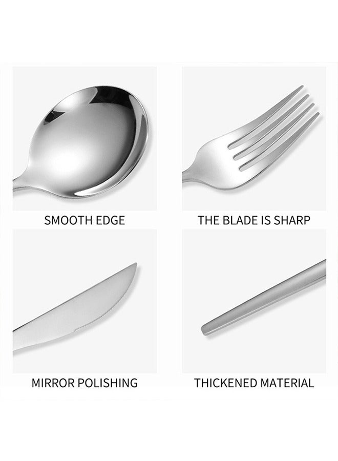 Tableware Set 24 Pieces Of Stainless Steel Western Tableware Household Knives, Forks And Spoons Silver Tableware Party Restaurant Special Tableware New Gift Box  - Image 2