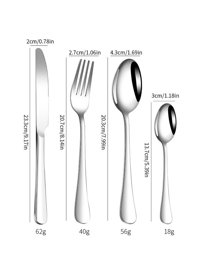 Tableware Set 24 Pieces Of Stainless Steel Western Tableware Household Knives, Forks And Spoons Silver Tableware Party Restaurant Special Tableware New Gift Box  - Image 3