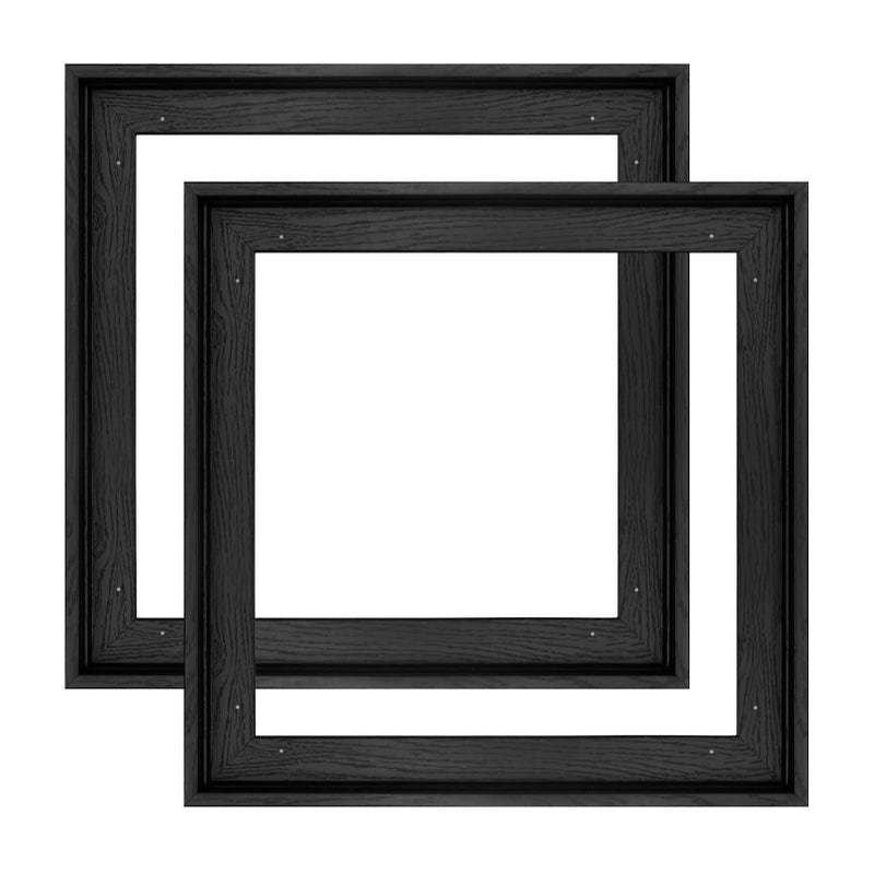 FOLKOR 12x12 Frame for Canvas Painting 0608 Deep 2 Pack Square Floater Frame for Canvas Prints Floating frame for Wall Art Oil Painting Paint by Numbers Living Room Decor Black
