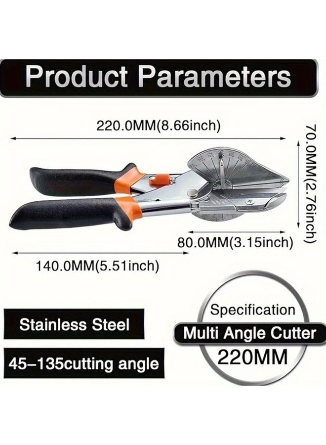 Silvery Multi Angle Miter Cutter Hand Tool For Plastic PVC And Mold Decoration - Image 2