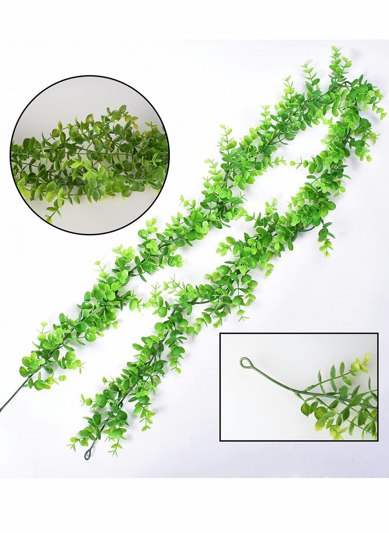 Excefore Artificial Vines, 2 Pcs Faux Silk Eucalyptus Leaves  - Image 5