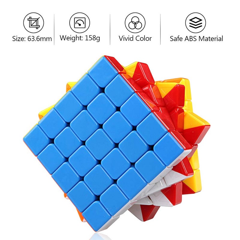 D-FantiX Cyclone Boys 5x5 Speed Cube Stickerless 5x5x5 Magic Cube 63.5mm Puzzle Toys for Kids Adult - Image 3