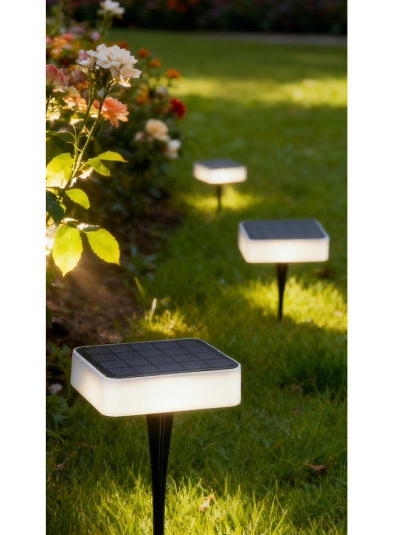 Vmax Solar Garden Light Outdoor Stake Lamp 5V 1.5W, IP65 Waterproof Pathway Light with SMD LED, Warm Light, 10–12H Working Time, 141×141×130mm - Image 3