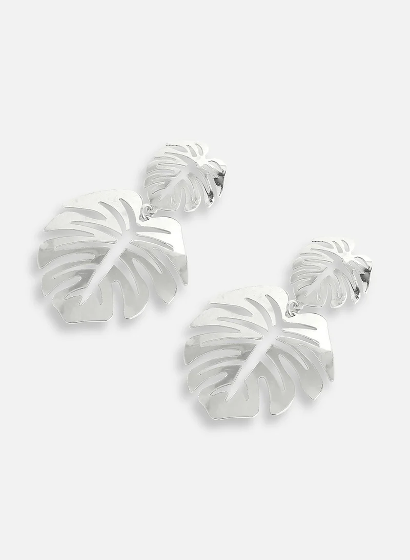 سوهي قرط متدلي مصمم للحفلات مطلي بالفضة