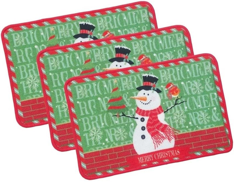Mary Christmas Door Mat Set of 3 Pcs (Size 40cm x 60cm) snow man