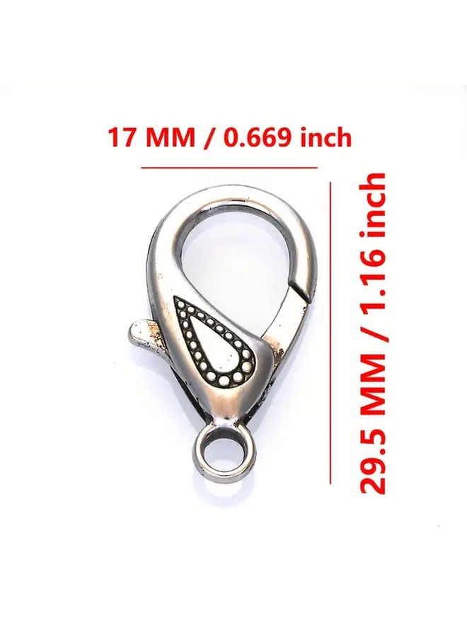 مشابك سوار جراد البحر الفضي العتيق 5 قطع مقاس 17x31مم لصنع المجوهرات DIY - Image 4