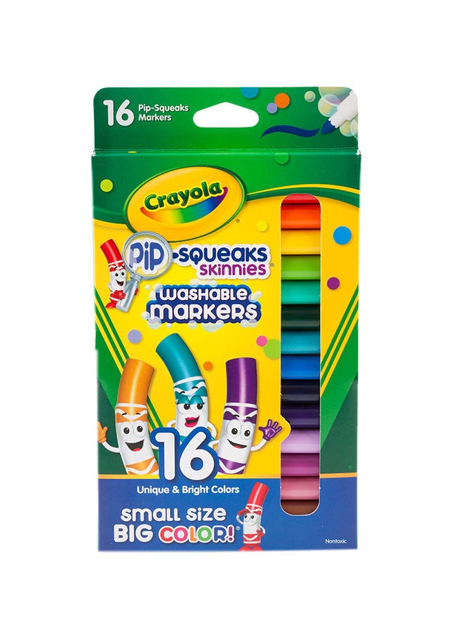 Crayola 16 عدد أقلام تلوين قابلة للغسل من بيب-سكوكس سكنيز - Image 2