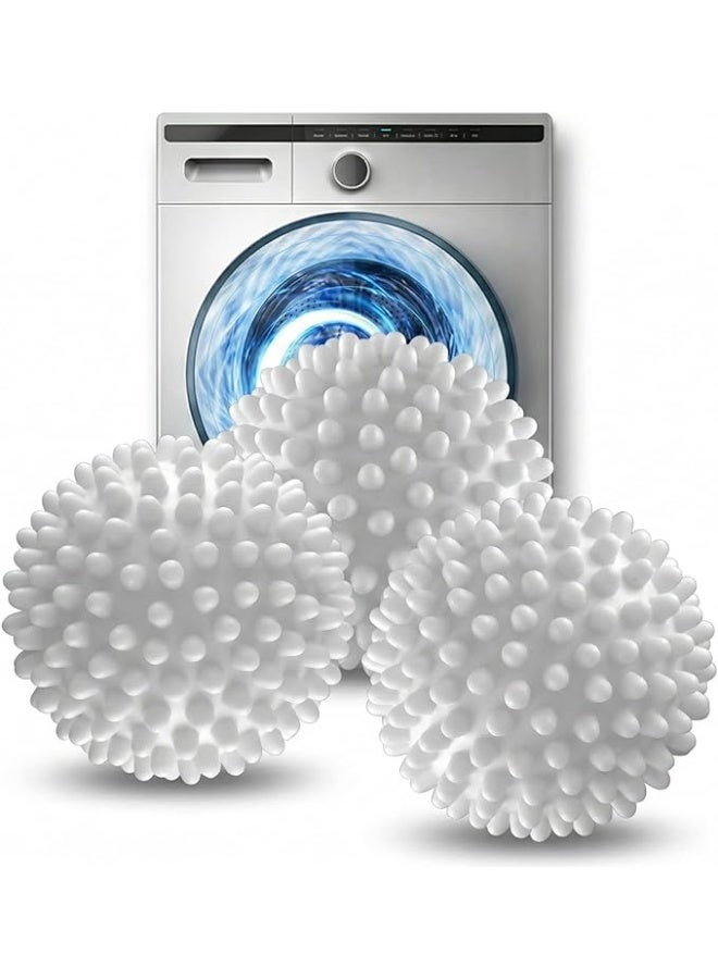 3 PCS Reusable Dryer Balls for Laundry, 7 cm White Plastic, Fabric Softener Alternative - Image 1