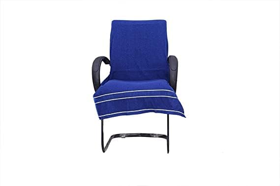 DRYHUG Chair Towel Office with Tie Knot, Dark Blue, Full - Image 3