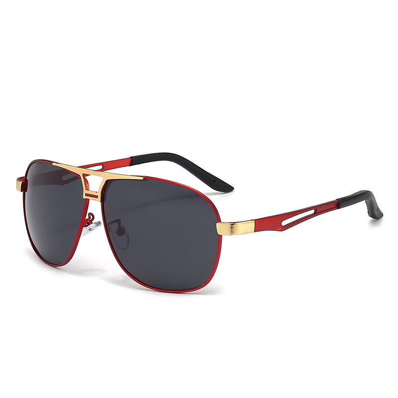 Generic New Mens Polarized Sunglasses Day Night Photochromatic Red Frame Black gray sheet 