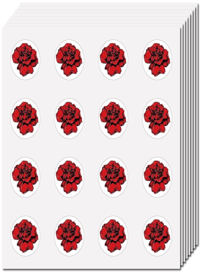 CREATCABIN 128Pcs Rose Planner Stickers Flower Vinyl Decal Self-Adhesive Waterproof Sticker Small Red Round Dot Bulk Cartoon Stickers for Art Craft Students Planner Classroom Water Bottle 2.5x2.5cm - Image 1