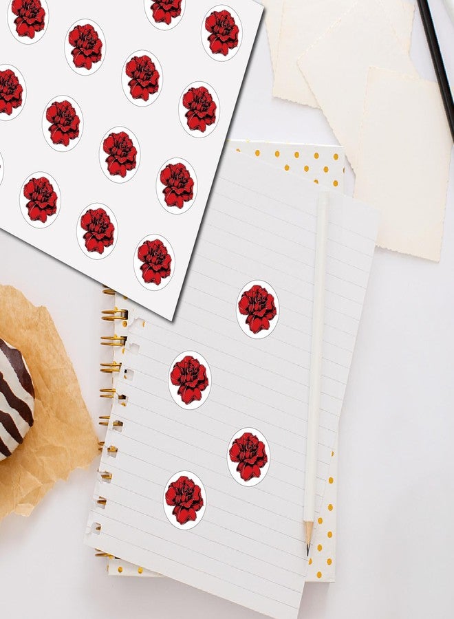 CREATCABIN 128Pcs Rose Planner Stickers Flower Vinyl Decal Self-Adhesive Waterproof Sticker Small Red Round Dot Bulk Cartoon Stickers for Art Craft Students Planner Classroom Water Bottle 2.5x2.5cm - Image 4
