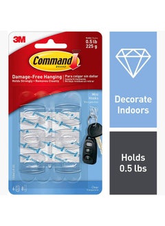 3M 6 Piece Clear Hook Set Mini  - Image 1