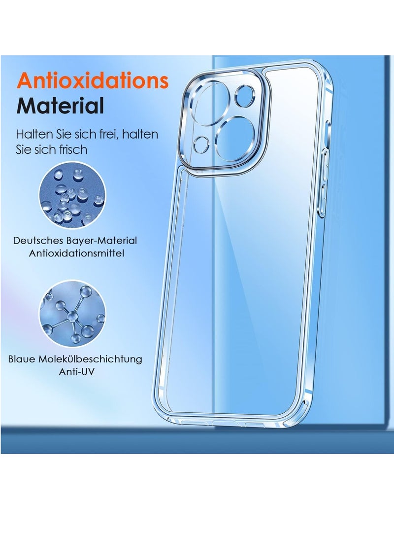 ELTRAZONE [3 in 1 Camera Protection Case for iPhone 14 pro max 6.7" [Long Lasting Clarity] [Military Grade Shockproof], 1 Phone Case + 2 Glass Screen Protector, Protective Hard Back Slim Cover - Clear - Image 4