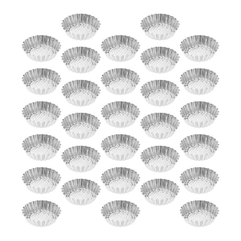 30pcs Tart Molds: Stainless Steel Round Flower Edge Mini Tart Pans Nonstick Pastry Baking Cups For Home And Commercial Use - Image 3
