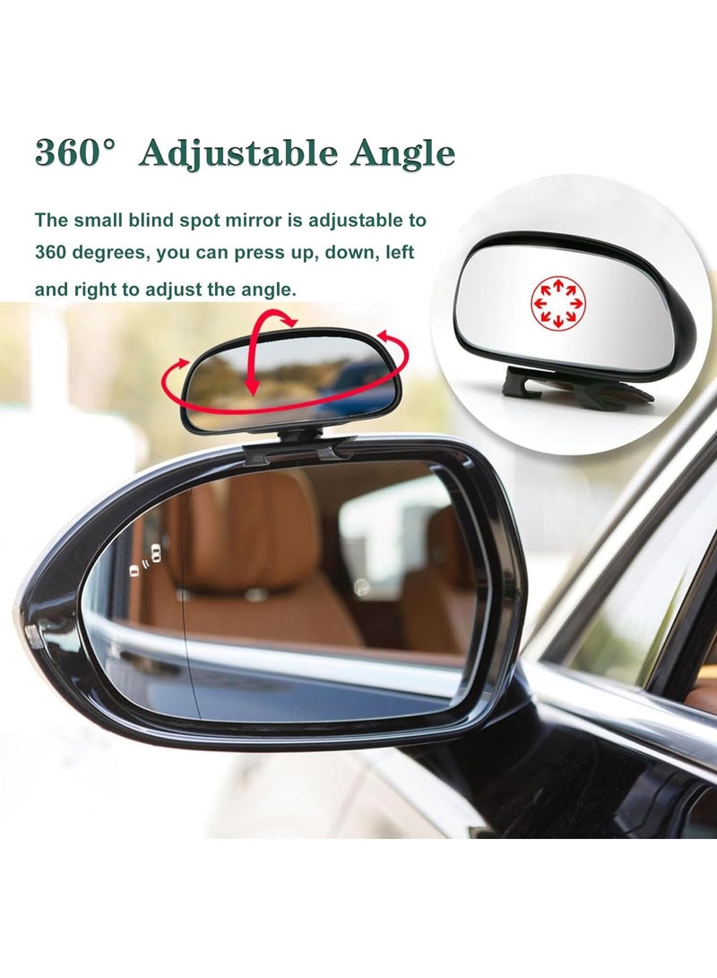رات سو مرآة نقطة عمياء للسيارات قابلة للضبط 360 درجة زاوية دوران السيارة المساعدة محدب HD الزجاج الجانبي مرآة الرؤية الخلفية الخارجية مع تشغيل قفل الطريق الملصق العالمي لسيارات الدفع الرباعي للسيارات  - Image 3