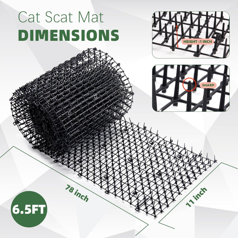 Toopify Toopify 6.5ft Scat Mat for Cats, Cat Scat Mat with Spikes Outdoor, Cat Spikes for Outside, Cat Deterrent Mat  - Image 2