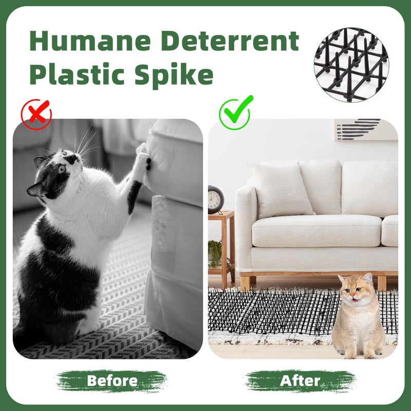 Toopify Toopify 6.5ft Scat Mat for Cats, Cat Scat Mat with Spikes Outdoor, Cat Spikes for Outside, Cat Deterrent Mat  - Image 5
