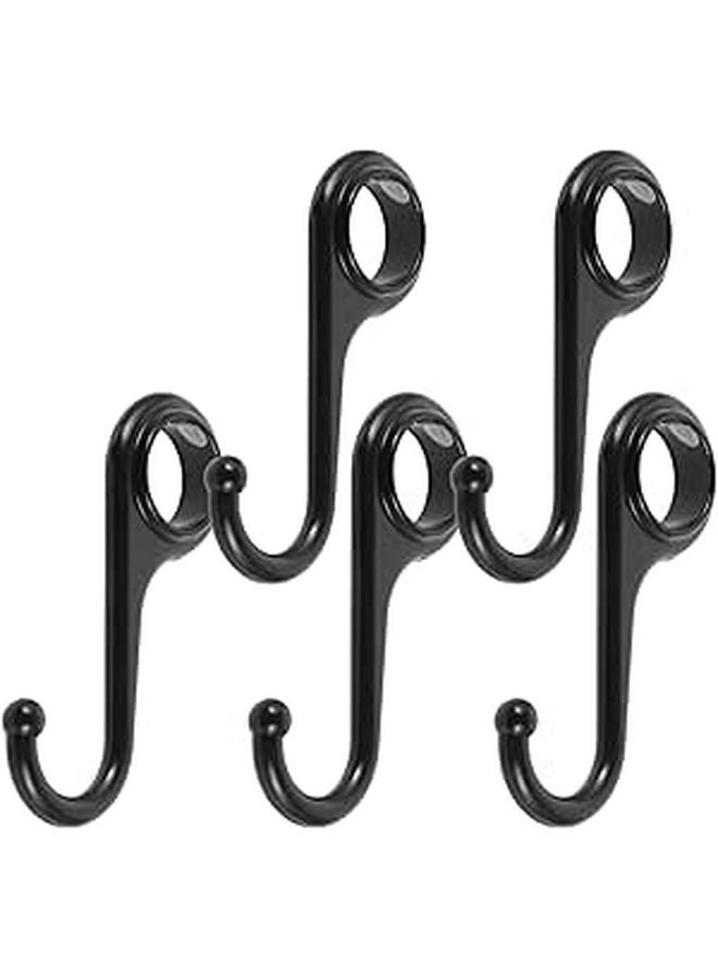 Black Metal Multipurpose Ring Hooks Heavy Duty Hanging Storage For Kitchen Bathroom Towels - Image 1