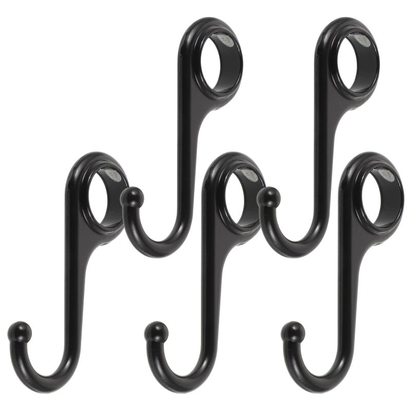 Black Metal Multipurpose Ring Hooks Heavy Duty Hanging Storage For Kitchen Bathroom Towels - Image 2