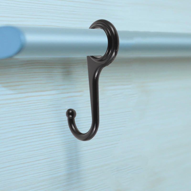 Black Metal Multipurpose Ring Hooks Heavy Duty Hanging Storage For Kitchen Bathroom Towels - Image 5