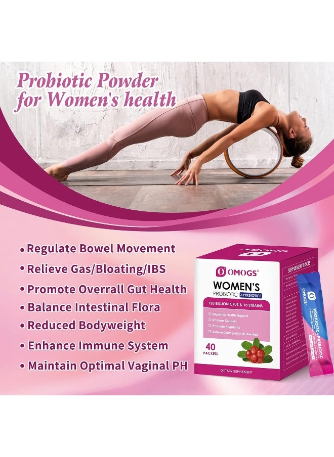 OMOGS - OMOGS Women's Probiotic, 120-Billion-CFUs, 18 Strains, with 3 Prebiotics and Cranberry Extract - Image 1