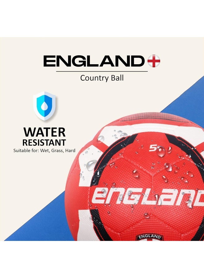 Vector X England Football – Size 5, Rubber Moulded Ball for Hard Ground, Training & Match Play, White/Black - Image 3
