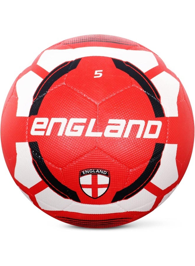 Vector X England Football – Size 5, Rubber Moulded Ball for Hard Ground, Training & Match Play, White/Black - Image 1