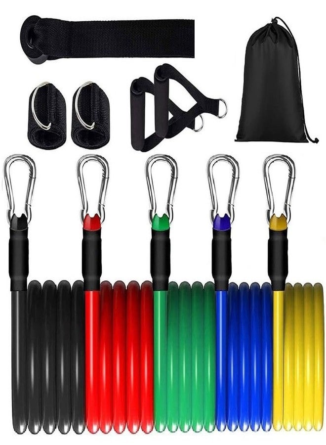 ERHETUS Home Gym Workout Kit by ERHETUS | 11-Piece Resistance Band for Men & Women | Rubber Fitness Bands with Toning Tubes, Door Anchor, Handles, Ankle Straps & Carry Bag for Full Body Exercise & Stretching - Image 1