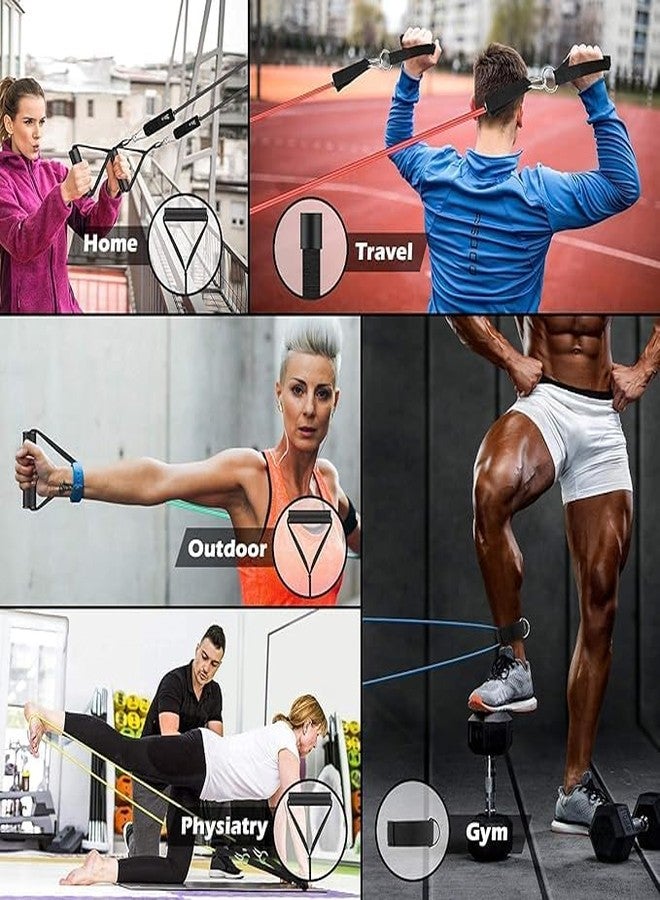 ERHETUS Home Gym Workout Kit by ERHETUS | 11-Piece Resistance Band for Men & Women | Rubber Fitness Bands with Toning Tubes, Door Anchor, Handles, Ankle Straps & Carry Bag for Full Body Exercise & Stretching - Image 5