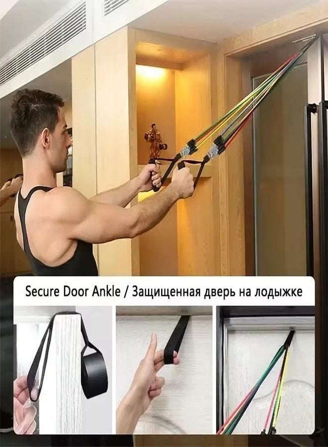 ERHETUS Home Gym Workout Kit by ERHETUS | 11-Piece Resistance Band for Men & Women | Rubber Fitness Bands with Toning Tubes, Door Anchor, Handles, Ankle Straps & Carry Bag for Full Body Exercise & Stretching - Image 3