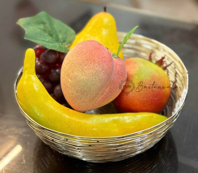 PURI Bartanwala - Stainless Steel Spiral Fruit & Bread Basket for Home in Golden Finish 20 x 7 cm - Image 4