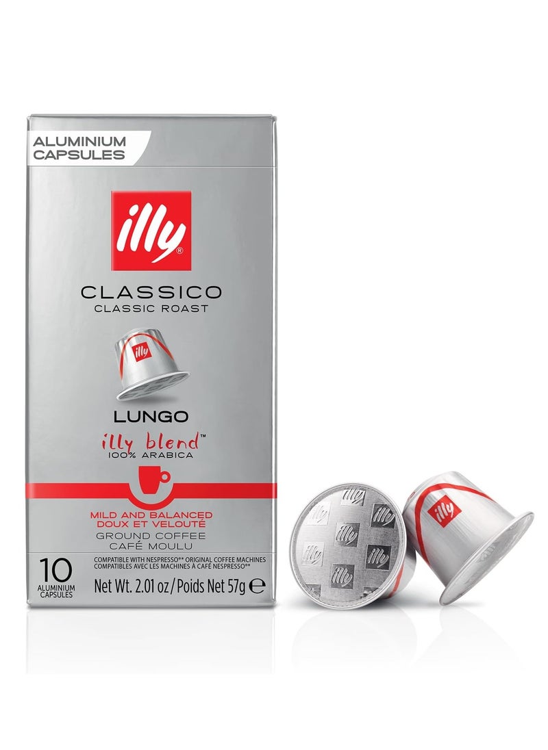 illy - illy Lungo Classico Coffee, Classic Roast (Medium Roast) (40-Count single serve capsules, compatible with Nespresso Original Line System coffee machines) - Image 1