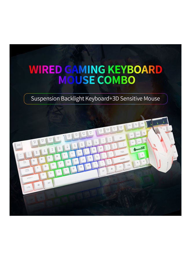 NIBEMINENT Wired Combo Gaming Set With 104 Keys Rgb Backlight Keyboard Sensitive Breathing Mouse - Image 5