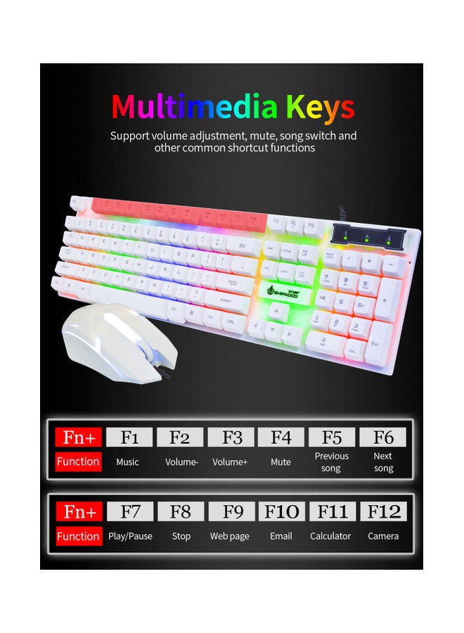 NIBEMINENT Wired Combo Gaming Set With 104 Keys Rgb Backlight Keyboard Sensitive Breathing Mouse - Image 3