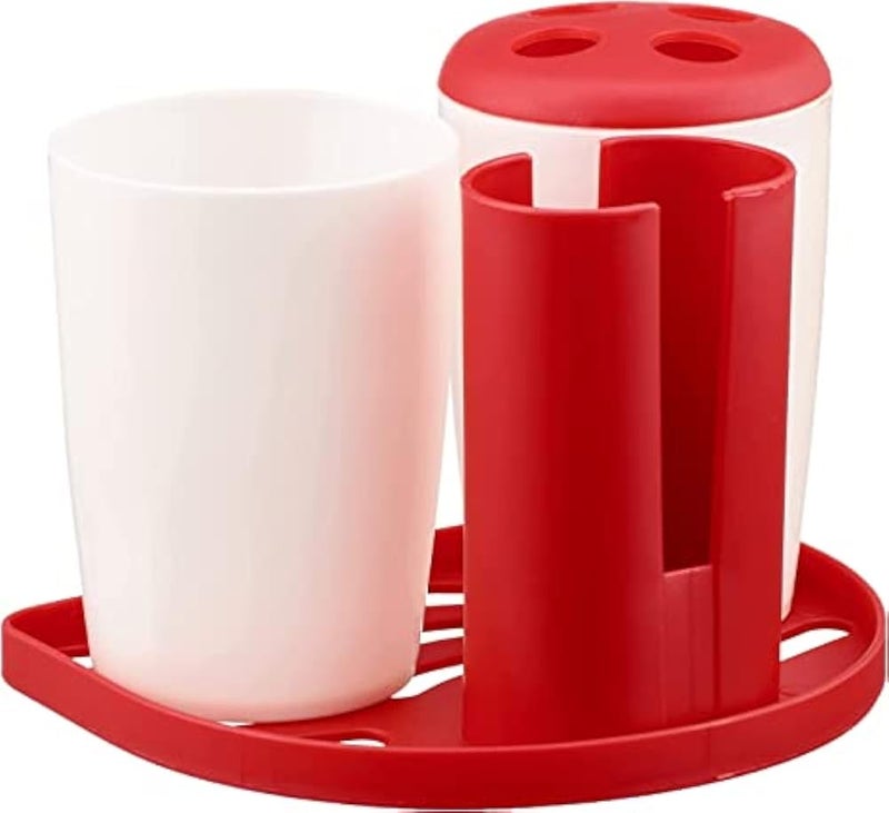 Max Plast Toothbrush holder with plastic cup - multi color - Image 2