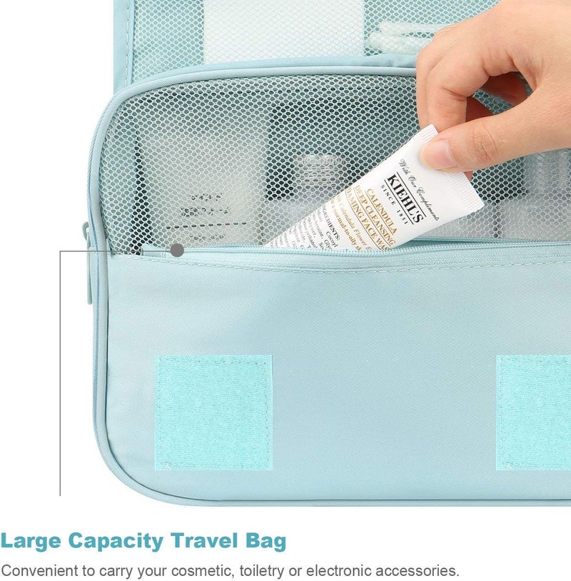 Goodern Travel Set Hanging Toiletry Bag - Waterproof Portable Organizer in Grey - Image 5