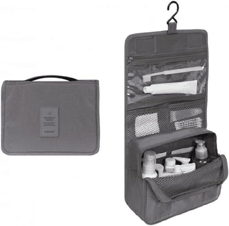 Goodern Travel Set Hanging Toiletry Bag - Waterproof Portable Organizer in Grey - Image 1