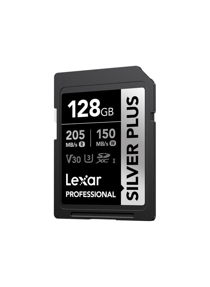 LEXAR PROFESSIONAL 128GB SILVER PLUS SDXC™ UHS-I CARDS, UP TO 205MB/S READ 150MB/S WRITE C10 V30 U3 - Image 1