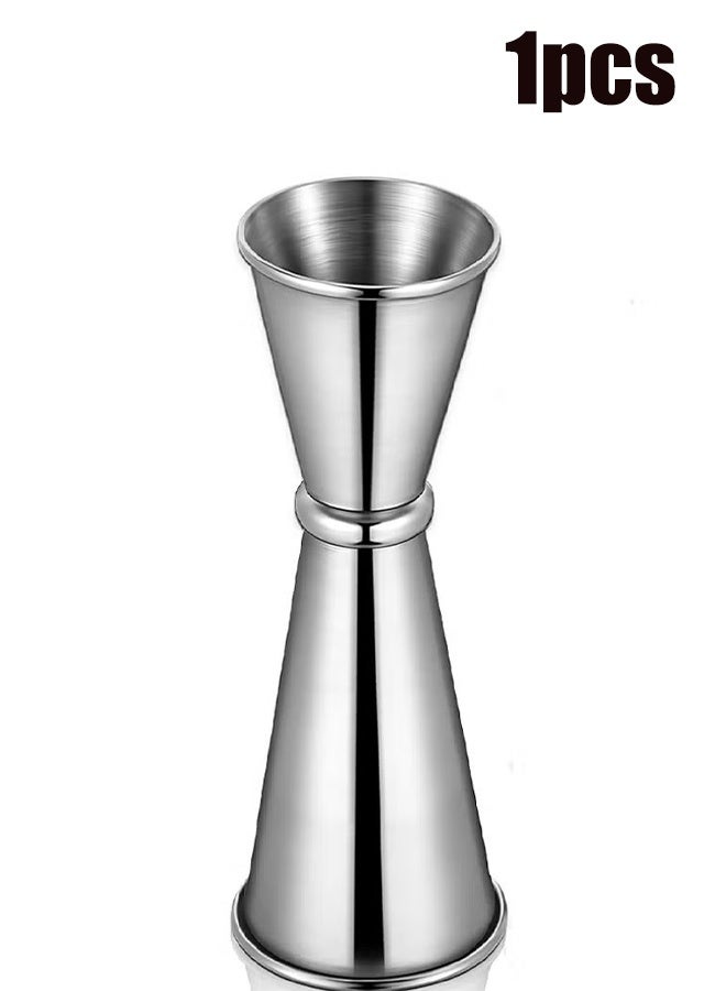 YJ Double Jigger, 304 Stainless Steel Measure Cup Dual Spirit Measurer Double Shot 30ml/60ml Short Drink Mixer Jigger Perfect Party Silver Kitchen Tools for Party, Wedding Anniversary, Birthday - Image 1