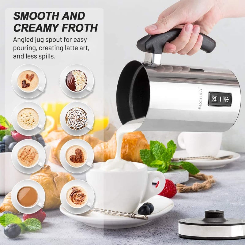 Secura Electric Milk Frother  Automatic Milk Steamer Warm Or Cold Foam Maker For Coffee  Cappuccino  Latte  Stainless Steel Milk Warmer With Strix Temperature Controls - Image 4