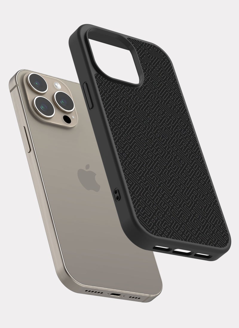 بكسلات كفر ايفون 15 برو ماكس نمط اسود اسود - Image 2