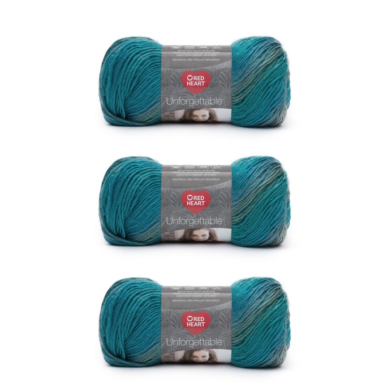RED HEART Red Heart Boutique Unforgettable Tidal Yarn  3 Pack of 100g35oz  Acrylic  4 Medium Worsted  270 Yards  KnittingCrochet 
