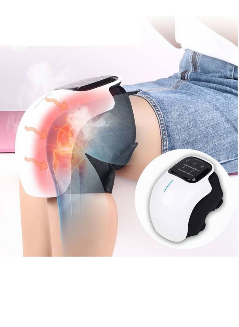 XiuWoo Knee Massager With Heat For Pain Relief Electric Cordless Vibration Knee Massage Device With Kneading For Arthritis and Joint Circulation Warmer Rechargeable White - Image 2
