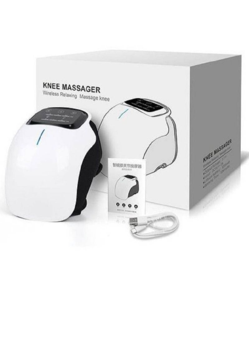 XiuWoo Knee Massager With Heat For Pain Relief Electric Cordless Vibration Knee Massage Device With Kneading For Arthritis and Joint Circulation Warmer Rechargeable White - Image 5