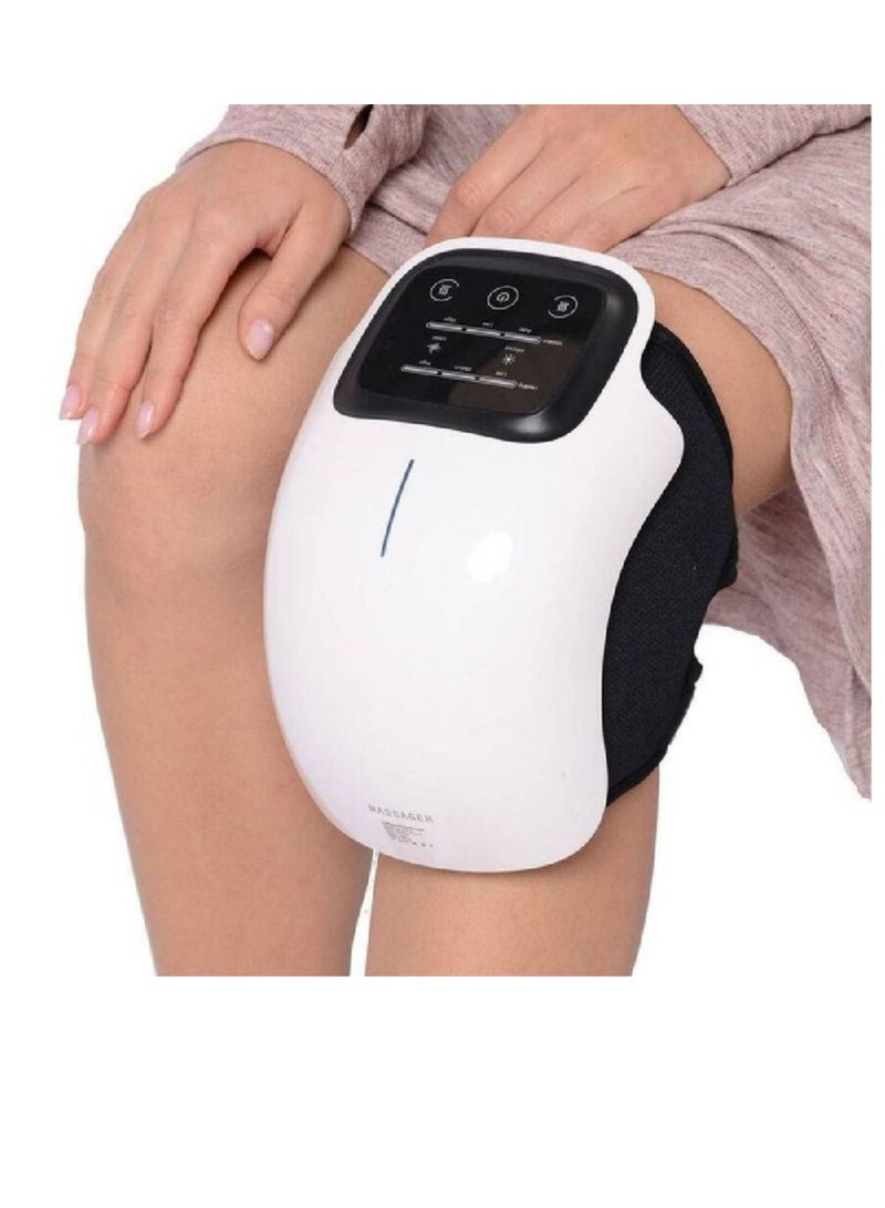 XiuWoo Knee Massager With Heat For Pain Relief Electric Cordless Vibration Knee Massage Device With Kneading For Arthritis and Joint Circulation Warmer Rechargeable White - Image 1