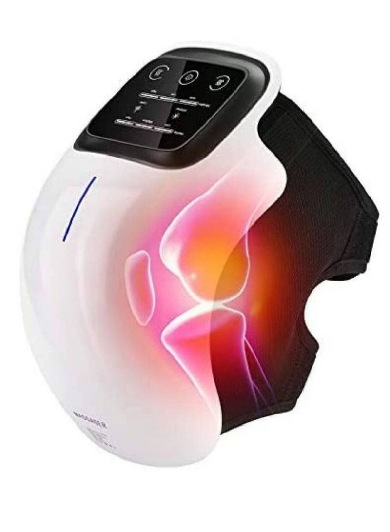 XiuWoo Knee Massager With Heat For Pain Relief Electric Cordless Vibration Knee Massage Device With Kneading For Arthritis and Joint Circulation Warmer Rechargeable White - Image 3