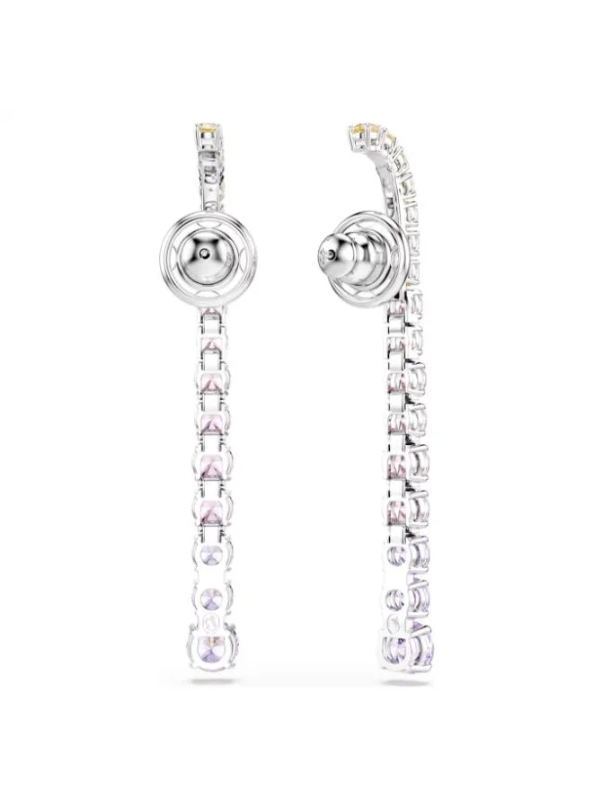 Swarovski  Matrix Tennis Rhodium Plated Pierced Earrings for Women | Best Price UAE