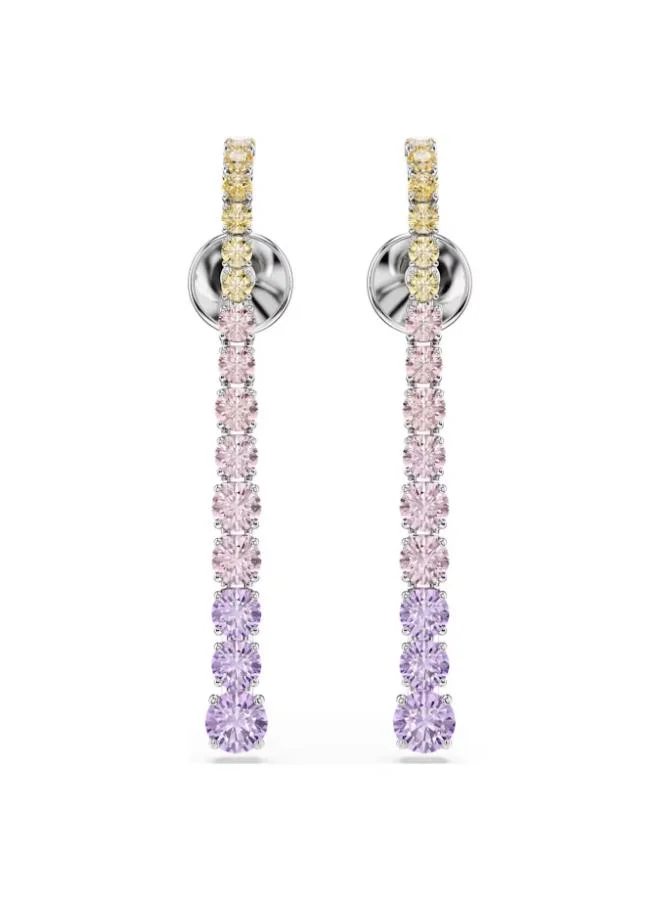 Swarovski  Matrix Tennis Rhodium Plated Pierced Earrings for Women | Best Price UAE